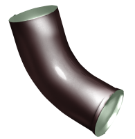 Колено стока 60º GL PE 125/90 мм металлическое (RAL 8017)