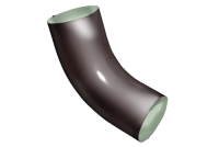 Колено трубы 60º GL PE 125/90 мм металлическое (RAL 8017)